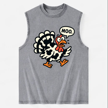Mooing Turkey - Vintage Washed Tank - Grey