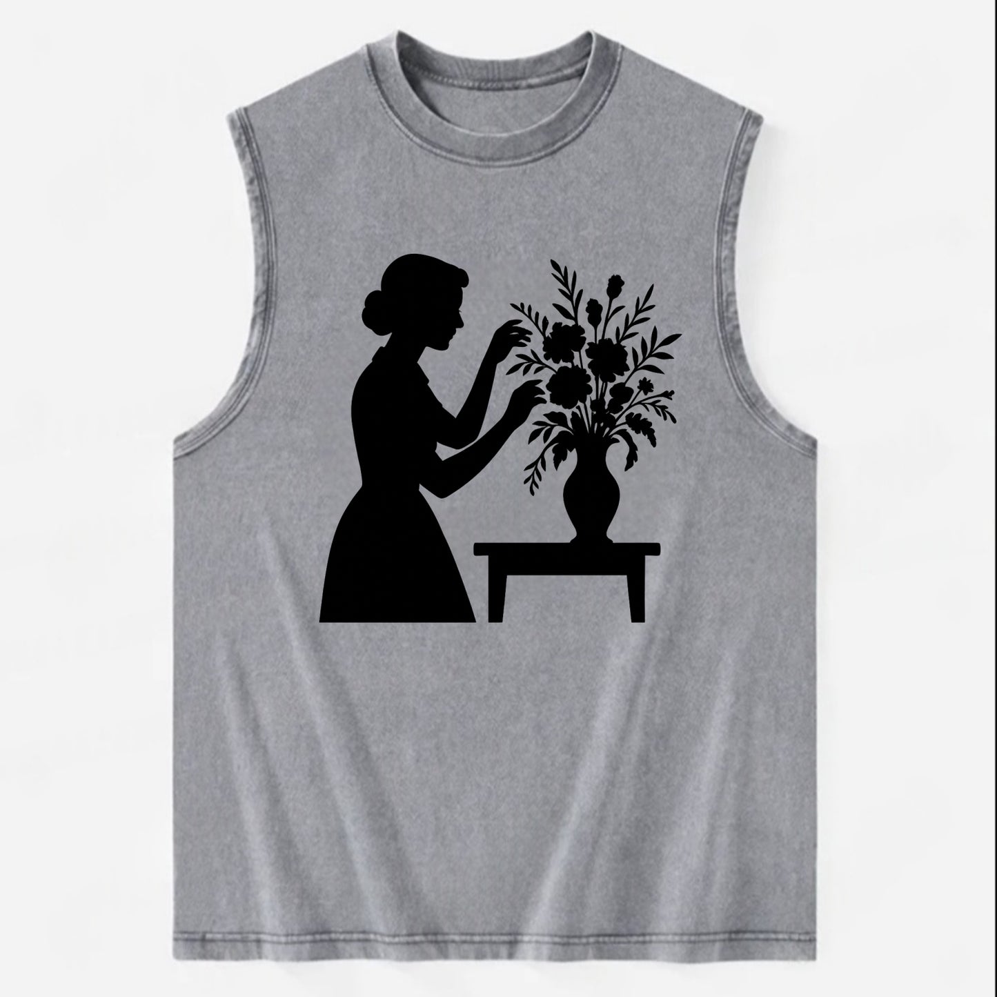 Florist arranging dramatic bouquet - Vintage Washed Tank - Grey
