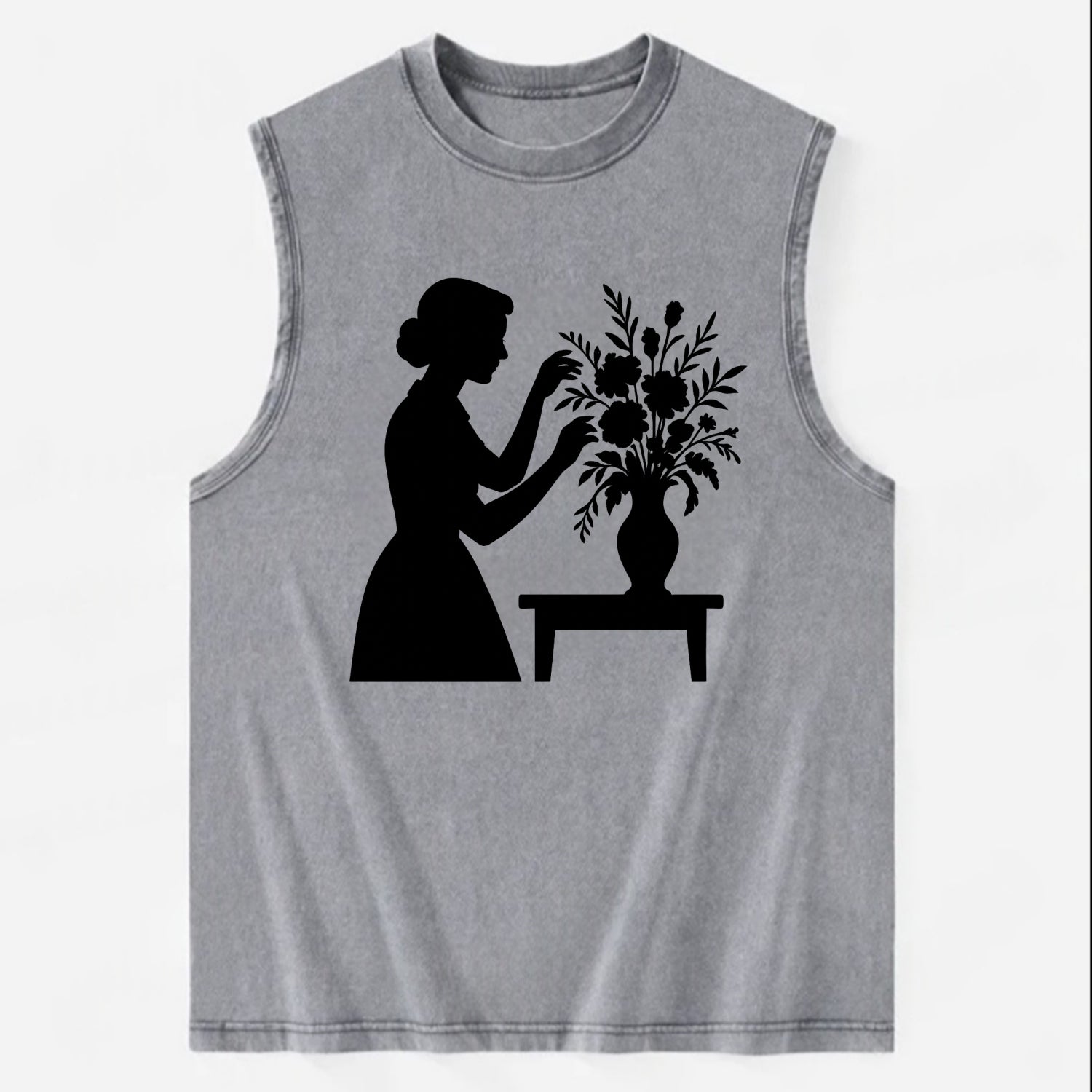 Florist arranging dramatic bouquet - Vintage Washed Tank - Grey