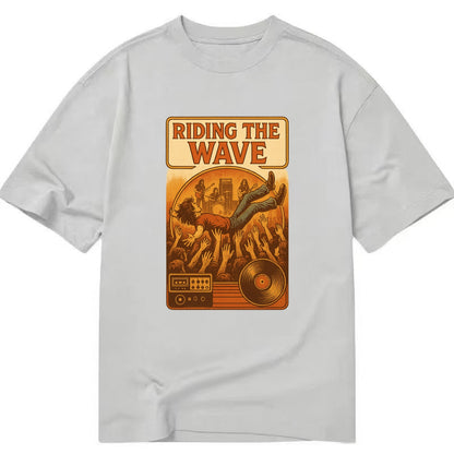 Crowd surfing at packed concert - "Riding the Wave" - concert energy - Classic T-shirt - Grey