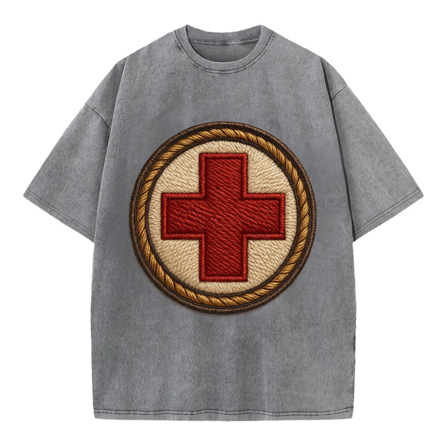 Medical Cross  - Vintage T-shirt - Grey