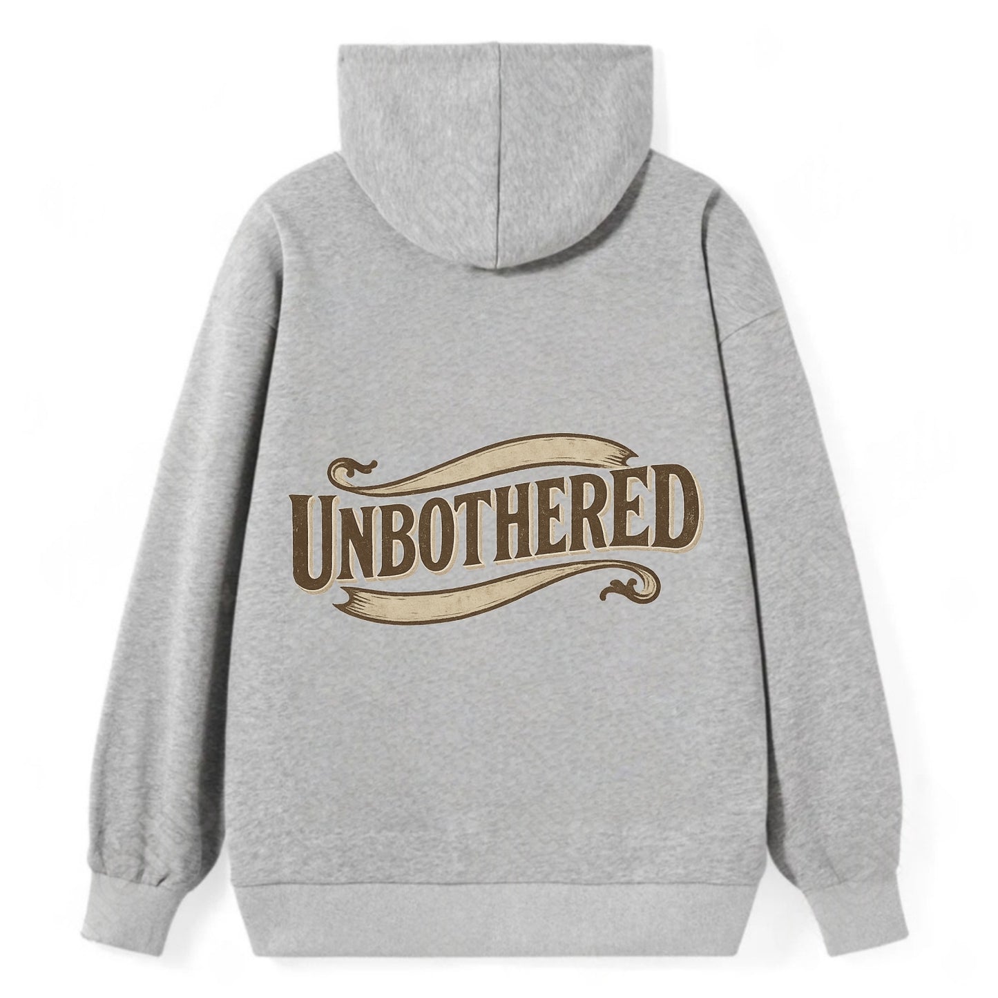 Bold typography design - "UNBOTHERED" - not affected, staying calm - Classic Pullover Hoodie - Grey