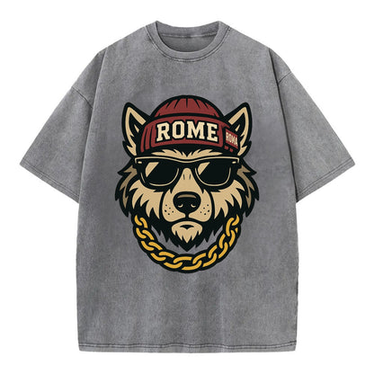 Rome Wolf - Vintage T-shirt - Grey