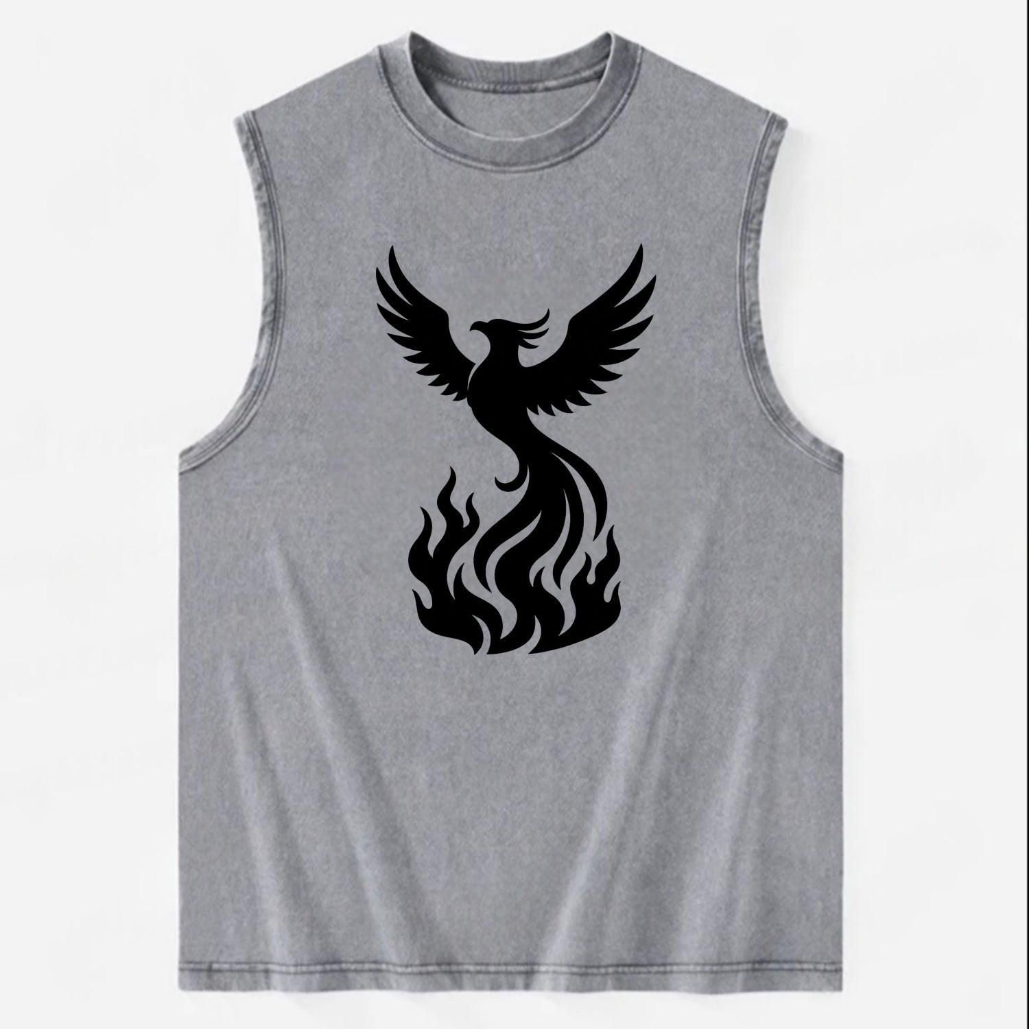 Phoenix rising from flames - Vintage Washed Tank - Grey