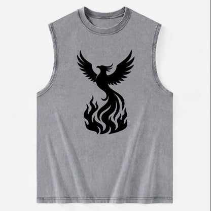 Phoenix rising from flames - Vintage Washed Tank - Grey