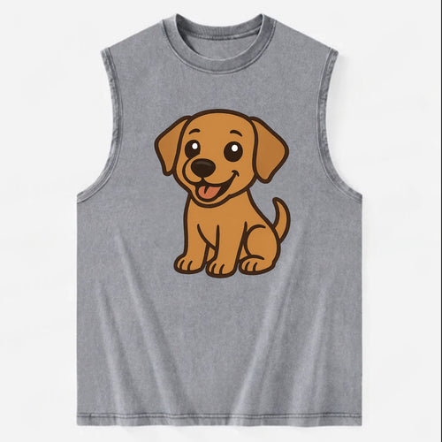 Labrador - Happy panting expression - Vintage Washed Tank
