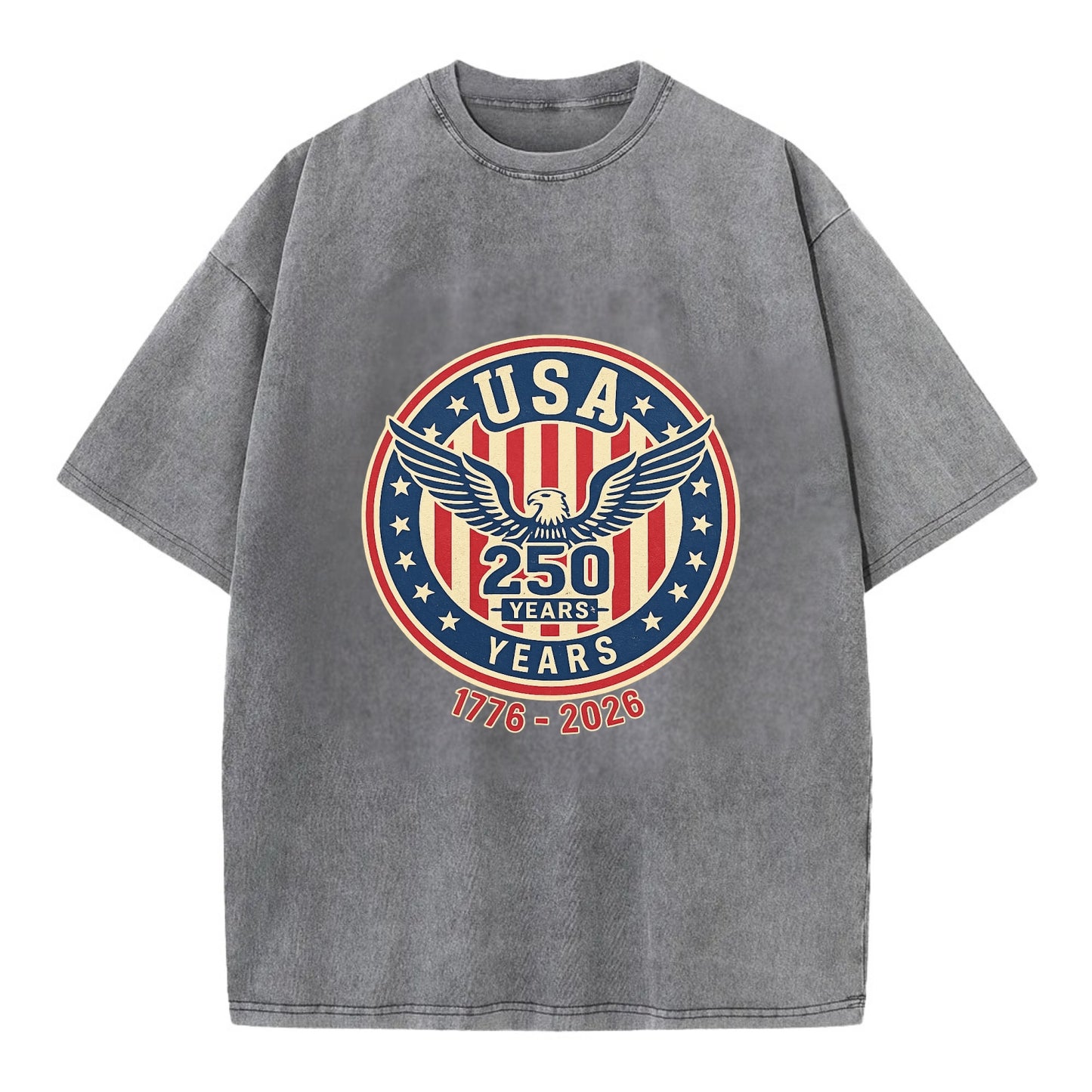 Usa 250 Years Eagle Seal - Vintage T-shirt - Grey