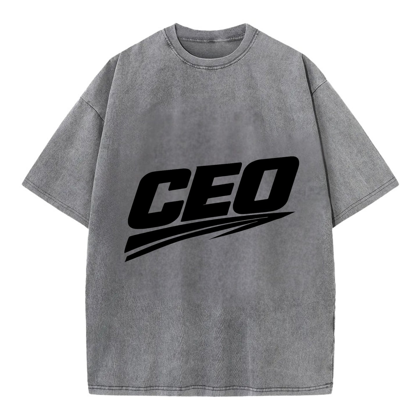 Bold typography design - "CEO" - chief executive, running things - Vintage T-shirt - Grey