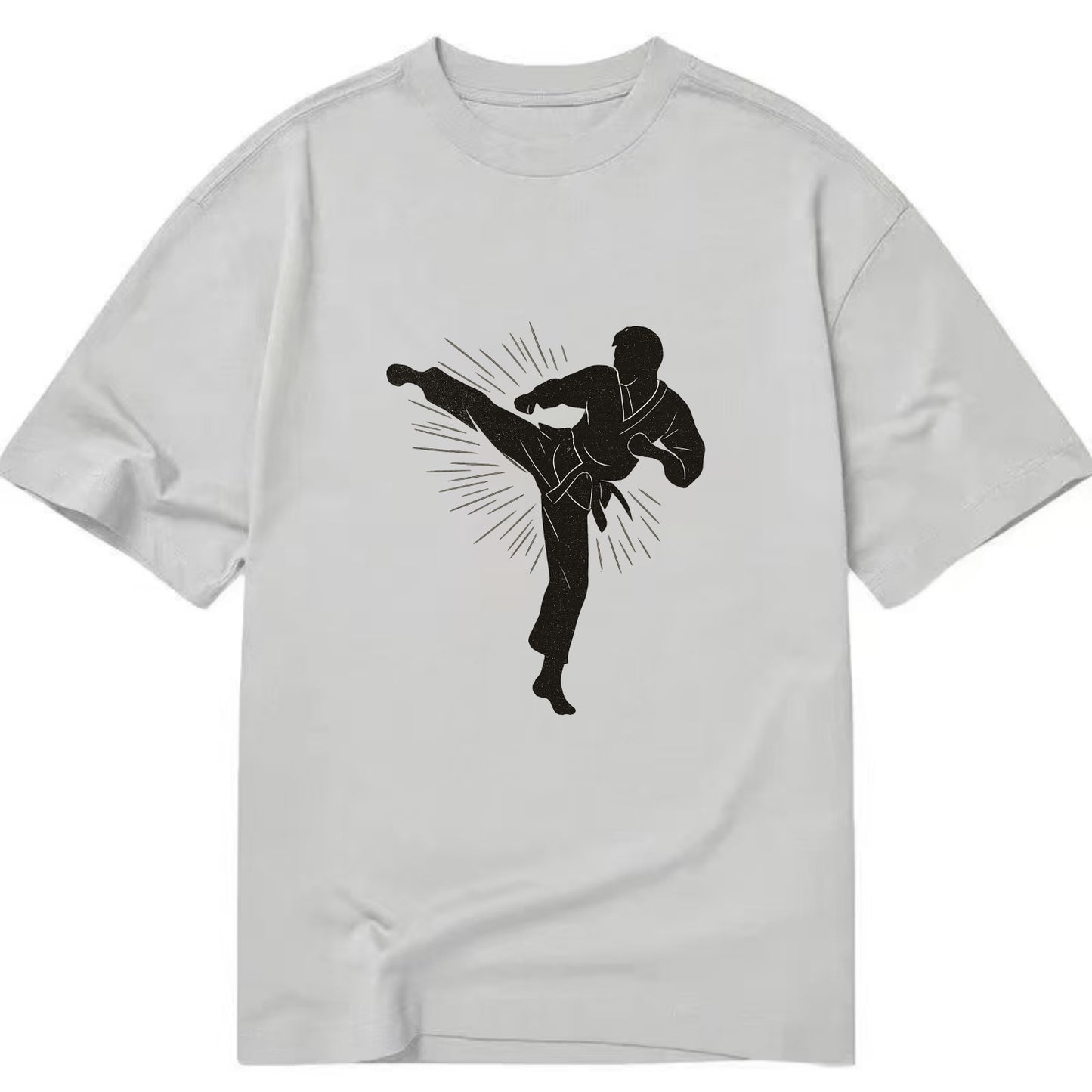 Taekwondo athlete spinning heel kick - Classic T-shirt - Grey