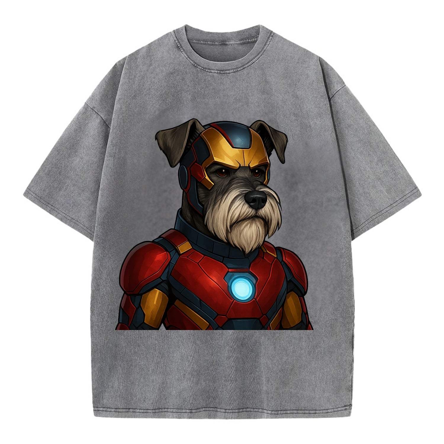 Schnauzer Tech Hero  - Vintage T-shirt - Grey