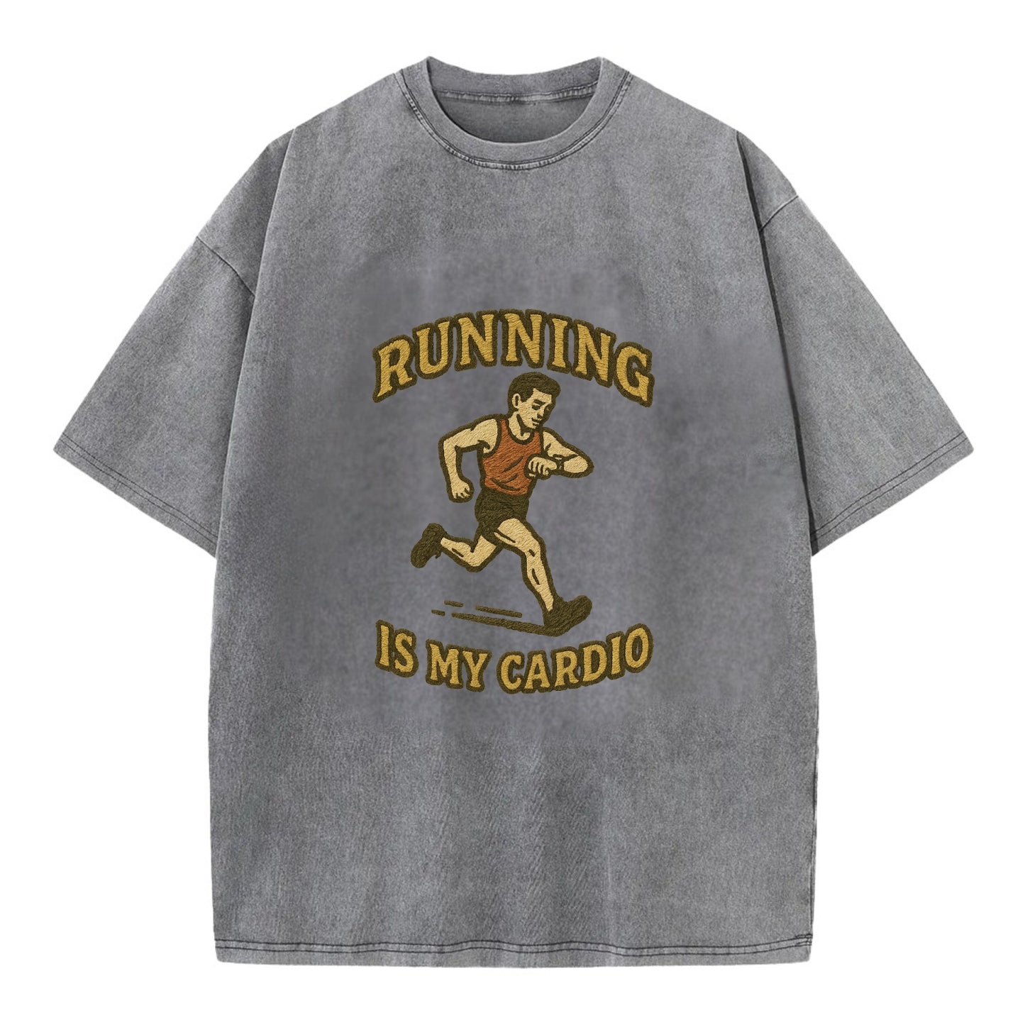 Running Late Is My Cardio  - Vintage T-shirt - Grey