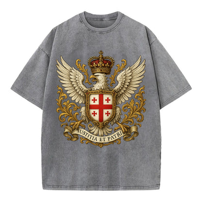 Georgia White Eagle Emblem  - Vintage T-shirt - Grey