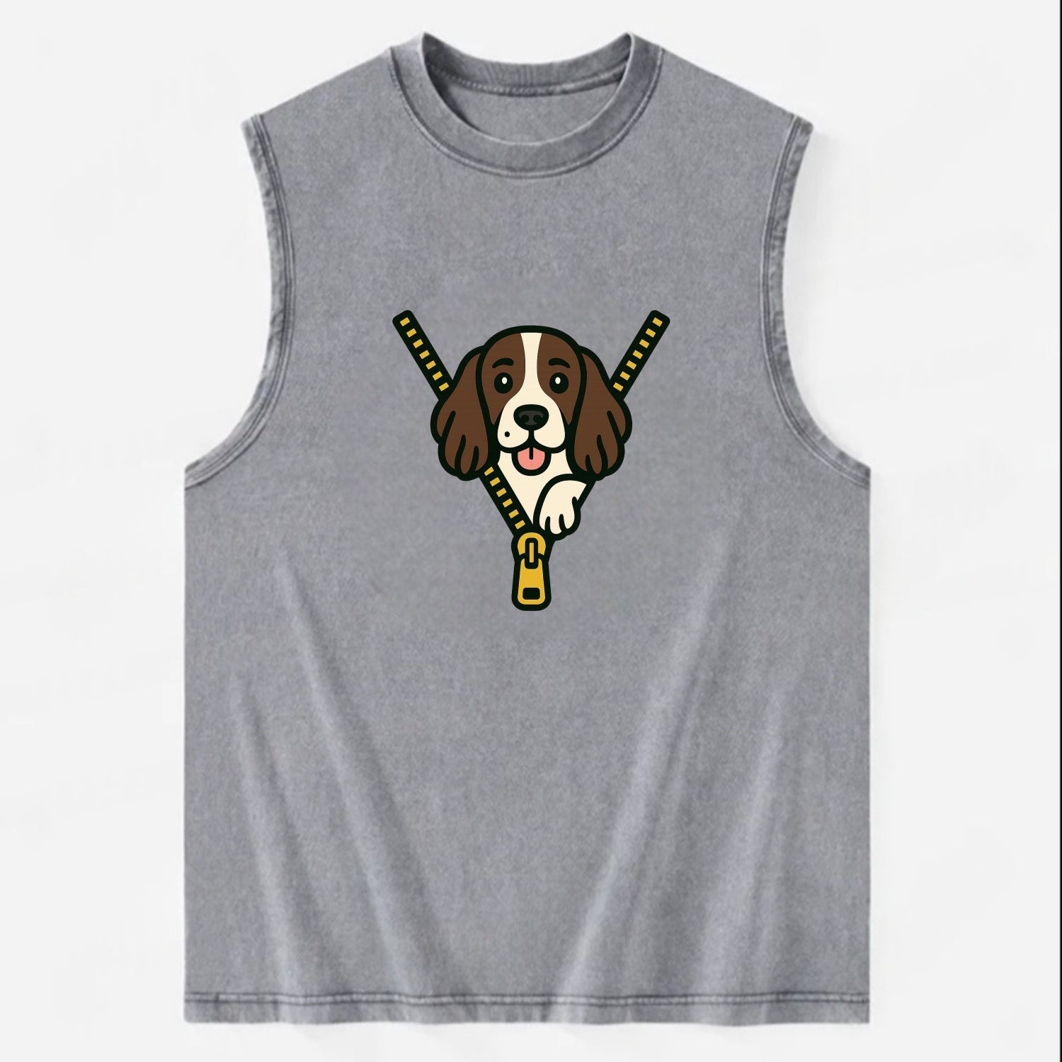 English Springer Spaniel - Vintage Washed Tank - Grey