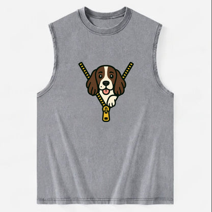 English Springer Spaniel - Vintage Washed Tank - Grey