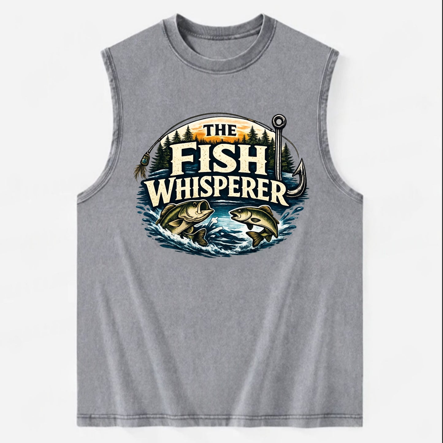 The Fish Whisperer - Vintage Washed Tank - Grey