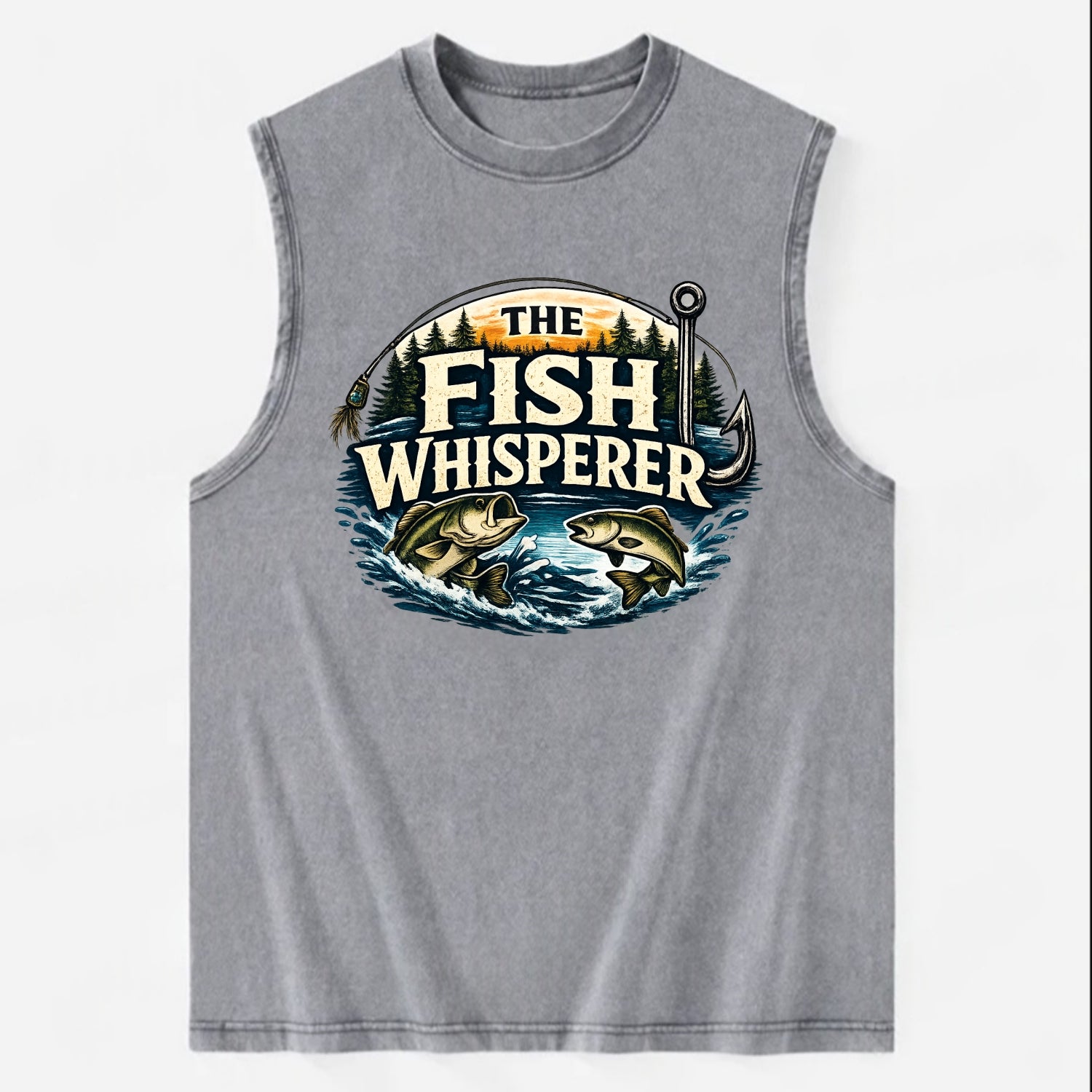 The Fish Whisperer - Vintage Washed Tank - Grey