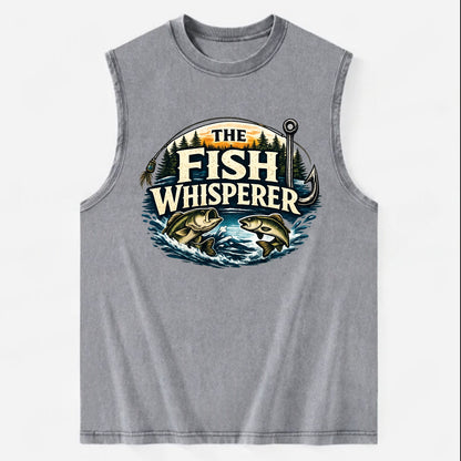 The Fish Whisperer - Vintage Washed Tank - Grey