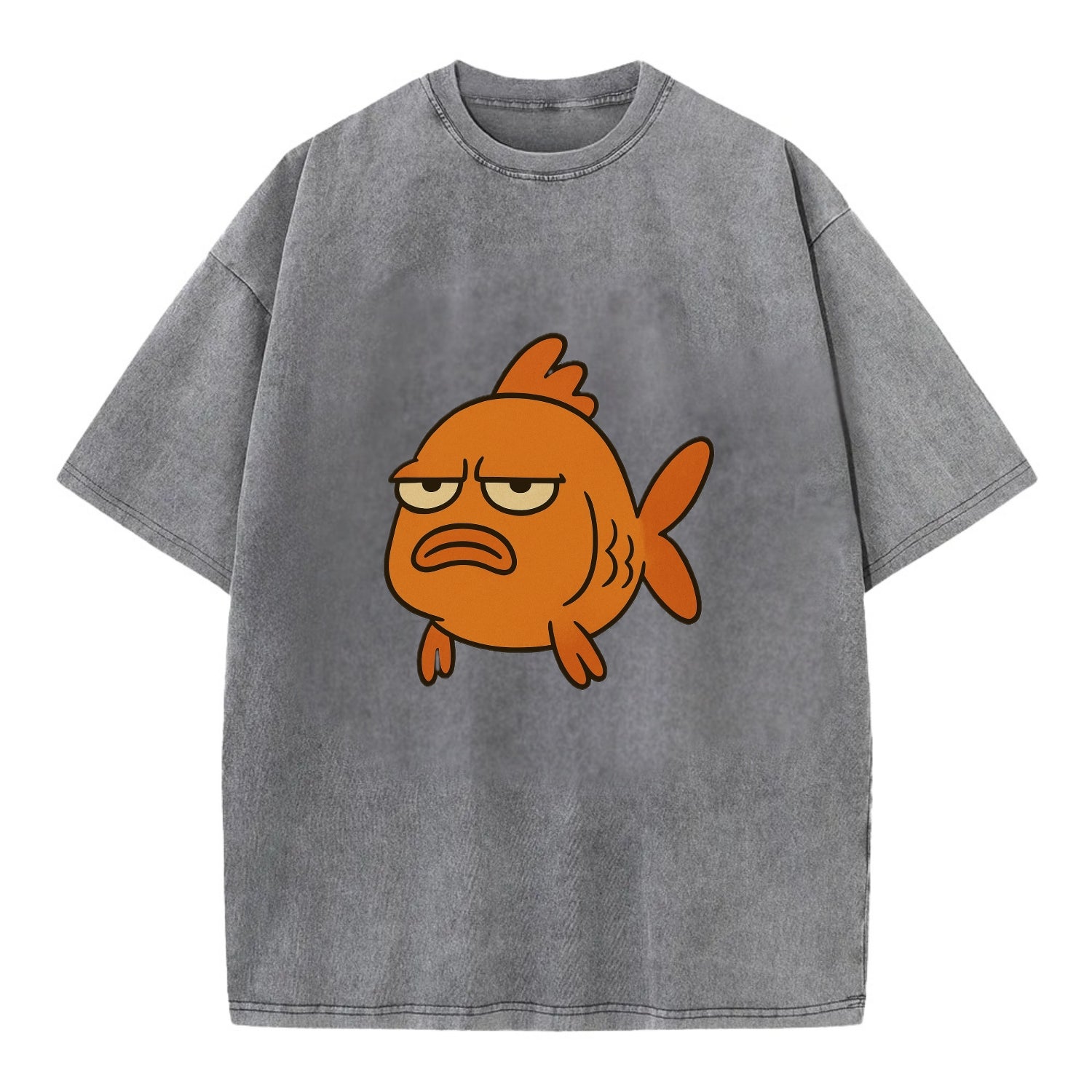 The Goldfish Judging Silently - Vintage T-shirt - Grey