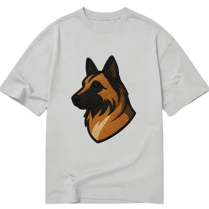 Belgian Tervuren - Fawn with black overlay embroidered design - Classic T-shirt - Grey