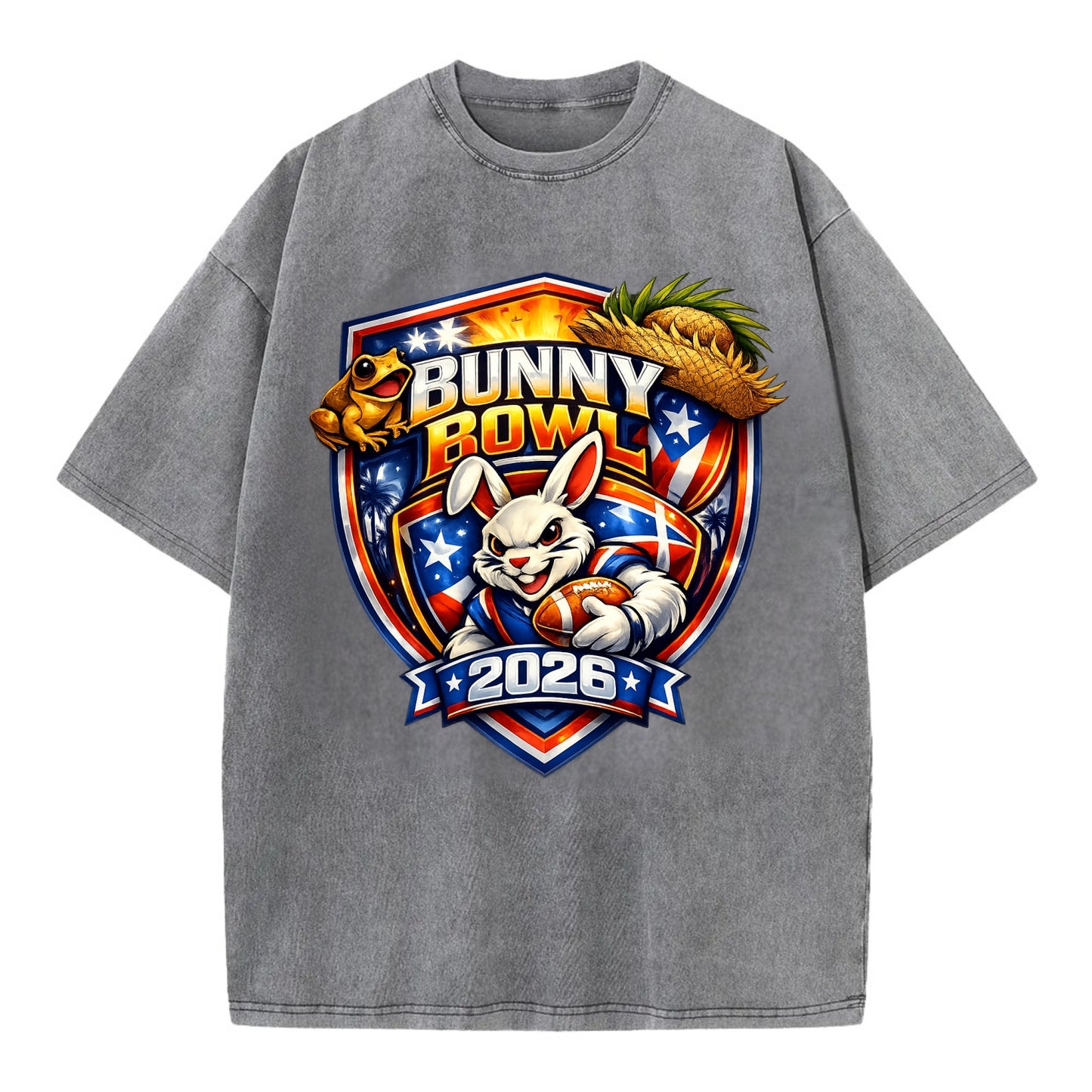 Bunny Bowl 2026 - Vintage T-shirt - Grey