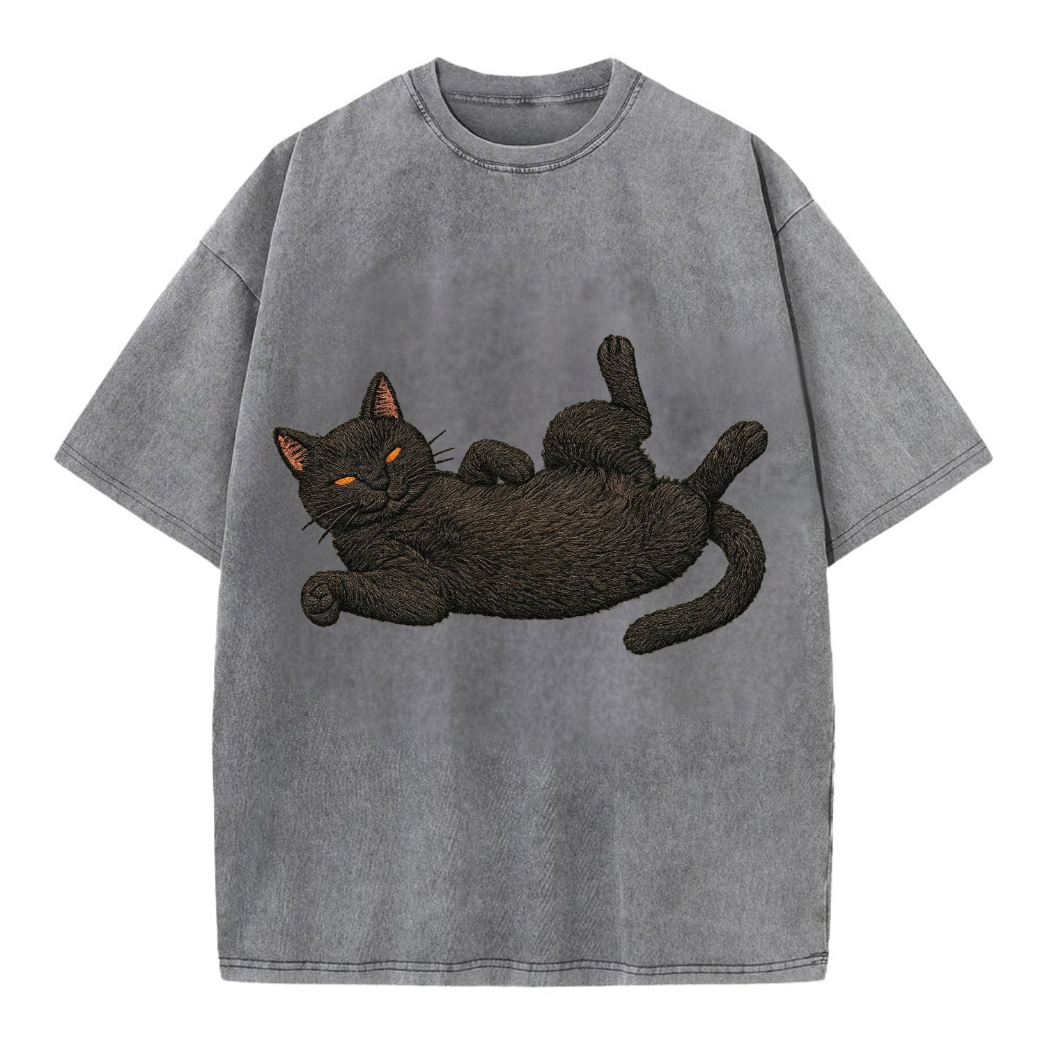 Bombay  fully relaxed sprawled out embro Vintage T-shirt - Grey