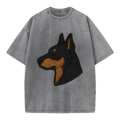 Beauceron - Contemporary French herder d - Vintage T-shirt - Grey
