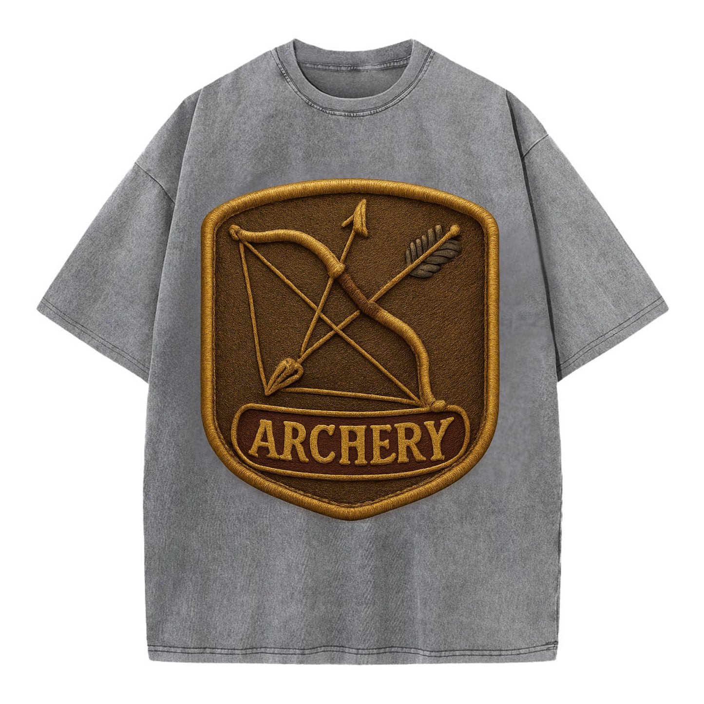 Bow and arrow crossed - archery enthusiast - Vintage T-shirt - Grey