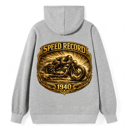 Speed Record Racer - Classic Pullover Hoodie - Grey