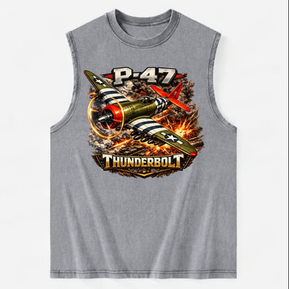 P 47 Thunderbolt - Vintage Washed Tank - Grey
