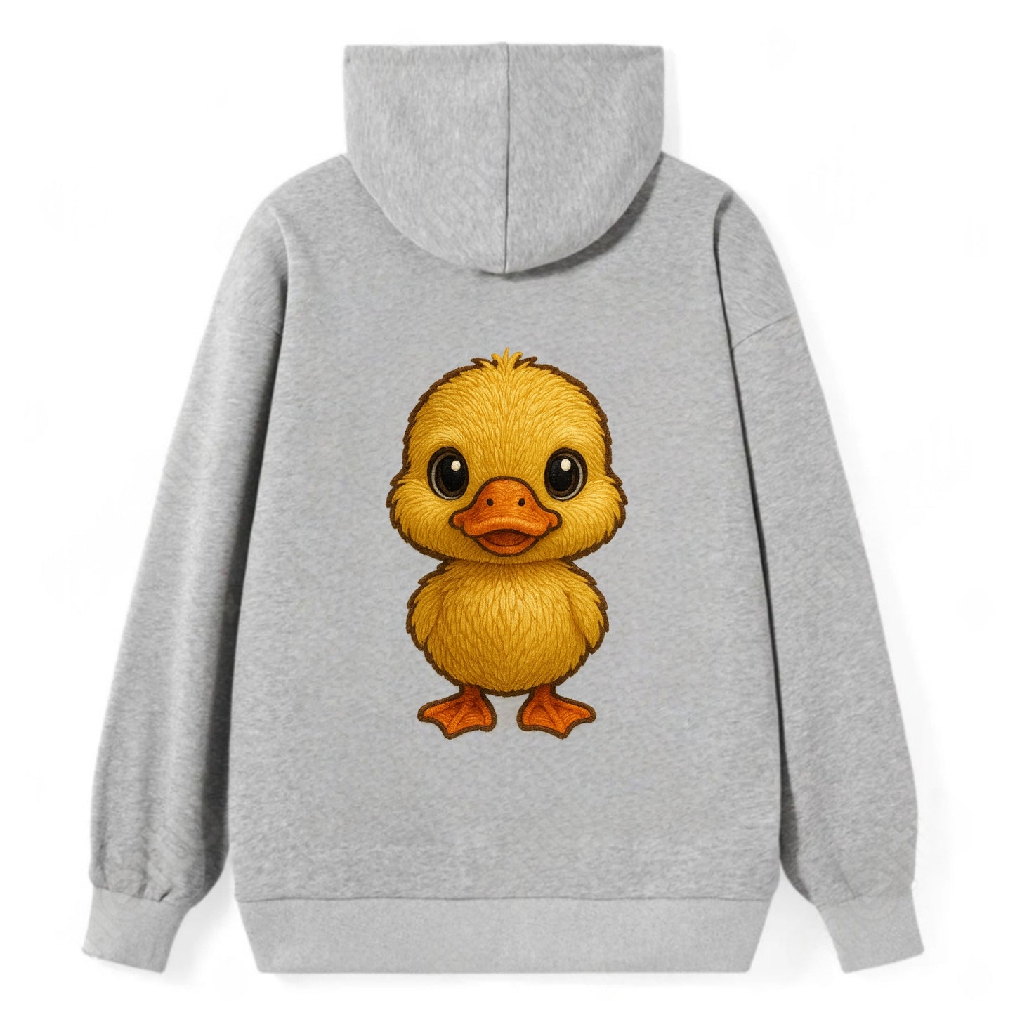 Baby Duck Duckling - yellow fluffy, orange beak, bright eyes, - Classic Pullover Hoodie - Grey