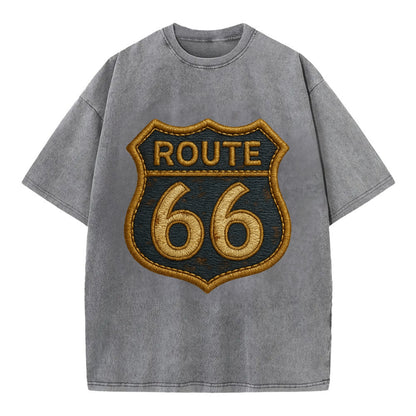 Route 66  - Vintage T-shirt - Grey