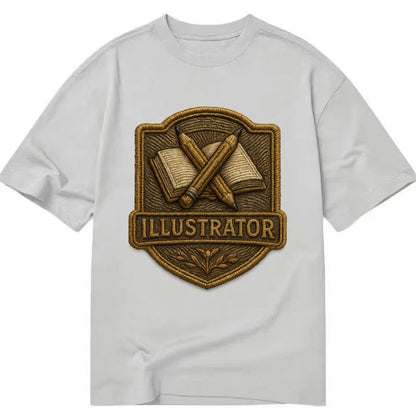 Pencils and sketchbook - illustrator badge - Classic T-shirt - Grey