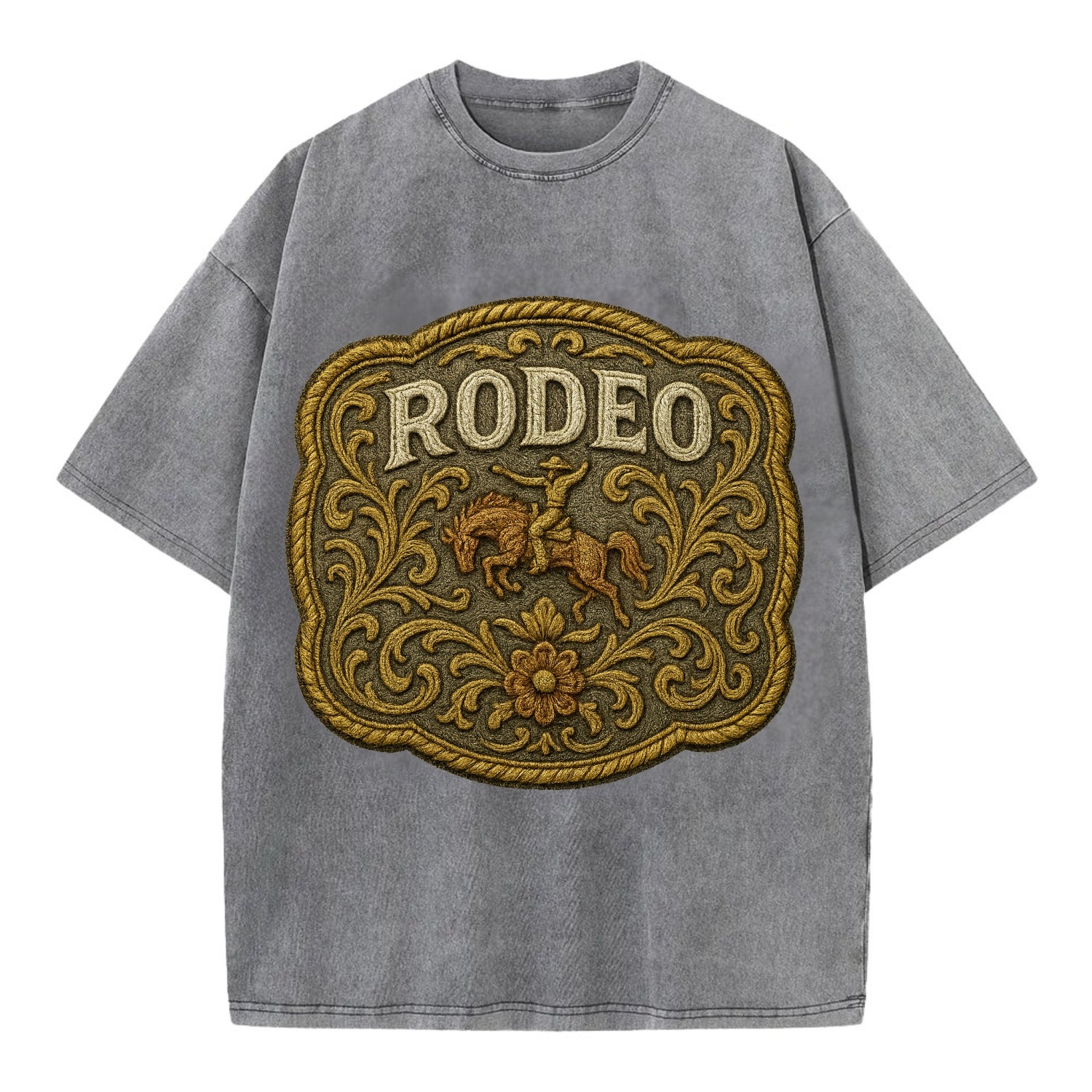 Rodeo Buckle  - Vintage T-shirt - Grey
