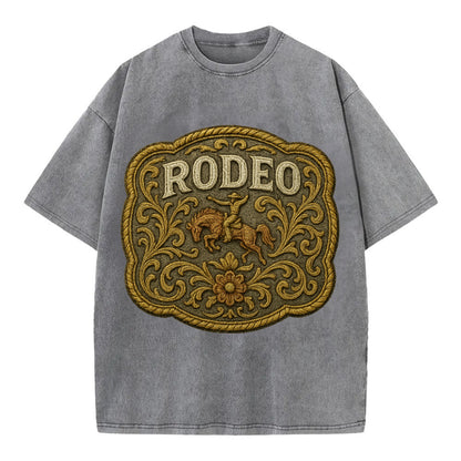 Rodeo Buckle  - Vintage T-shirt - Grey