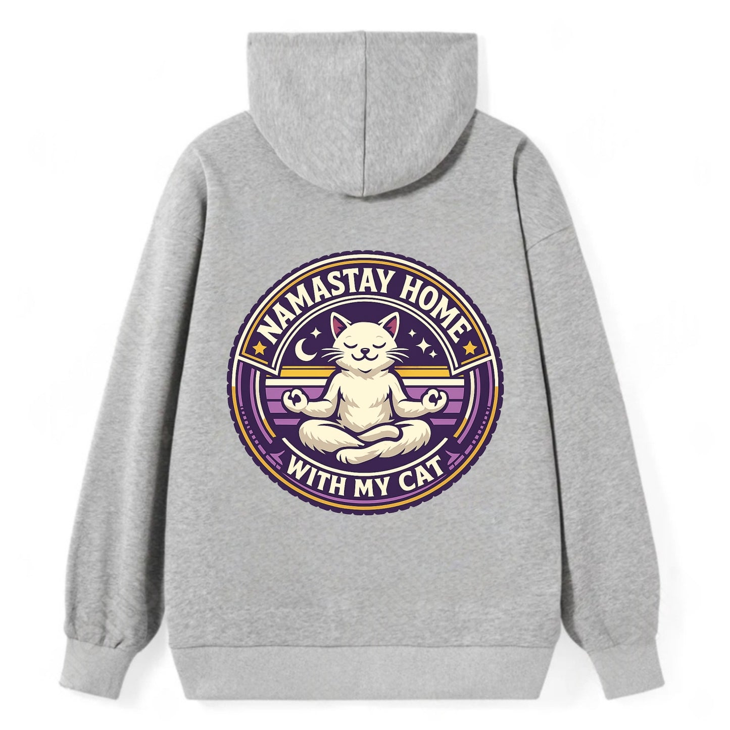 Zen Feline Retreat - Classic Pullover Hoodie - Grey