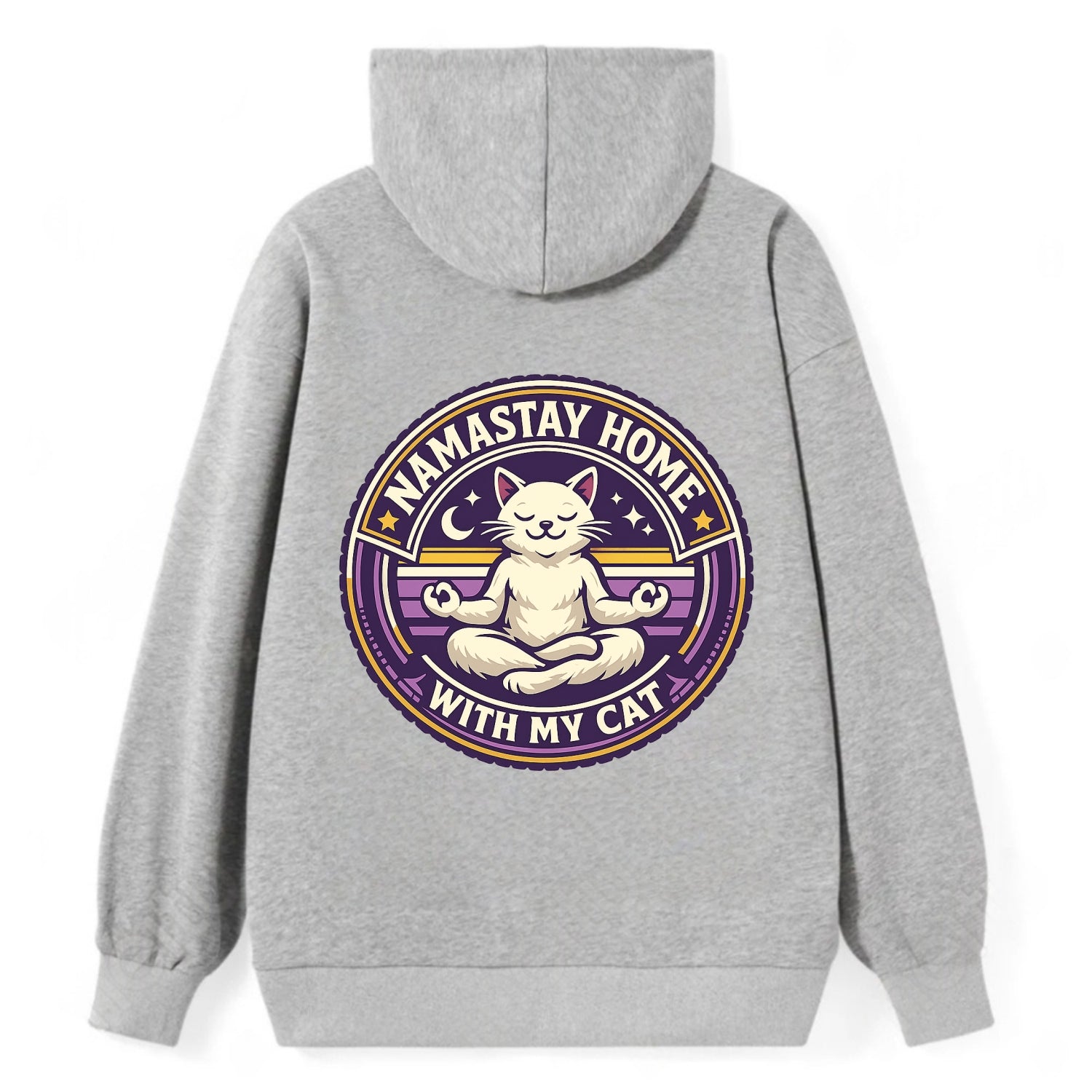 Zen Feline Retreat - Classic Pullover Hoodie - Grey