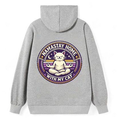 Zen Feline Retreat - Classic Pullover Hoodie - Grey