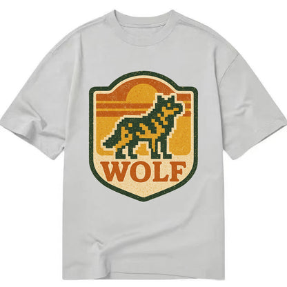 Digital Pixel Wolf  - Classic T-shirt - Grey