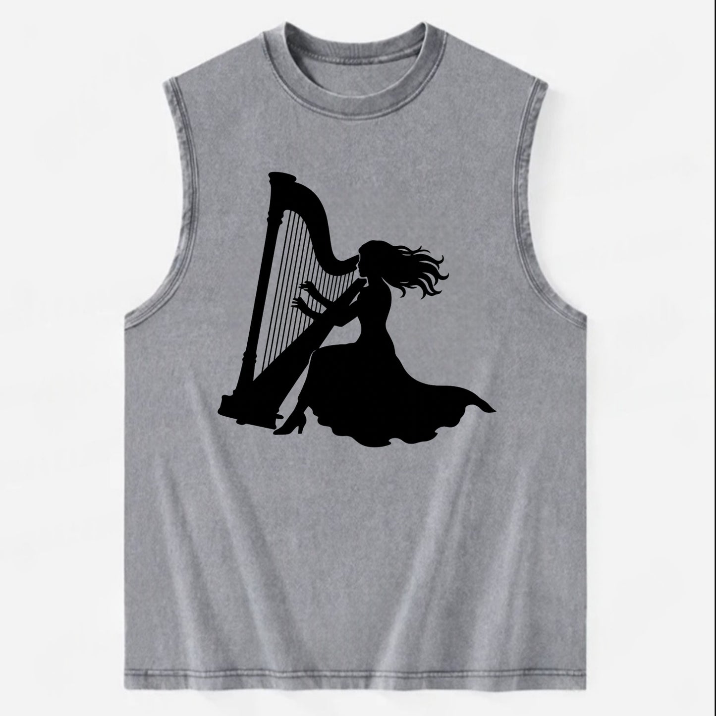 Harpist playing ethereal melody - Vintage Washed Tank - Grey