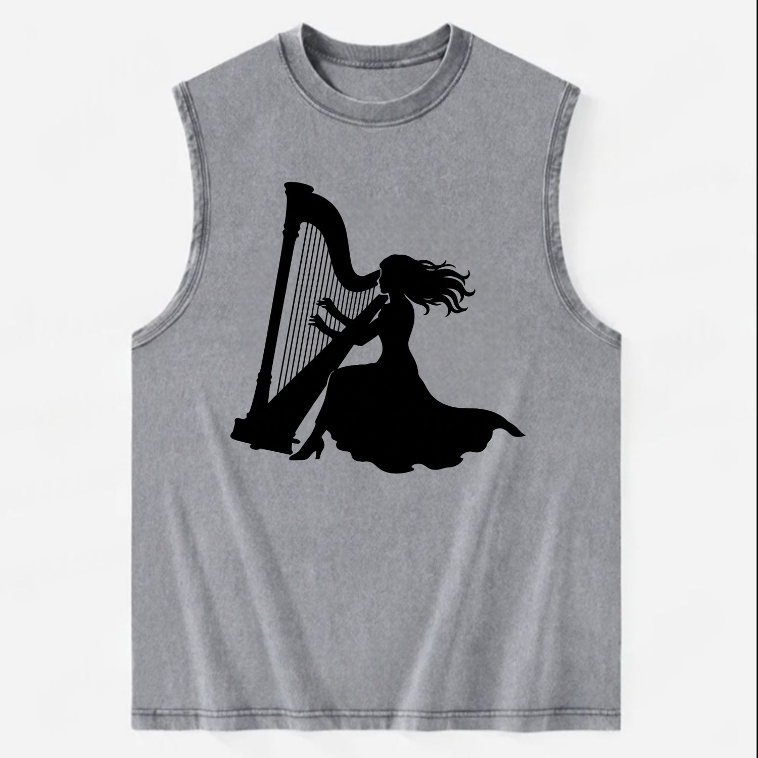 Harpist playing ethereal melody - Vintage Washed Tank - Grey