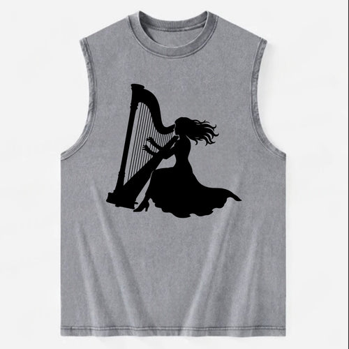Harpist playing ethereal melody - Vintage Washed Tank