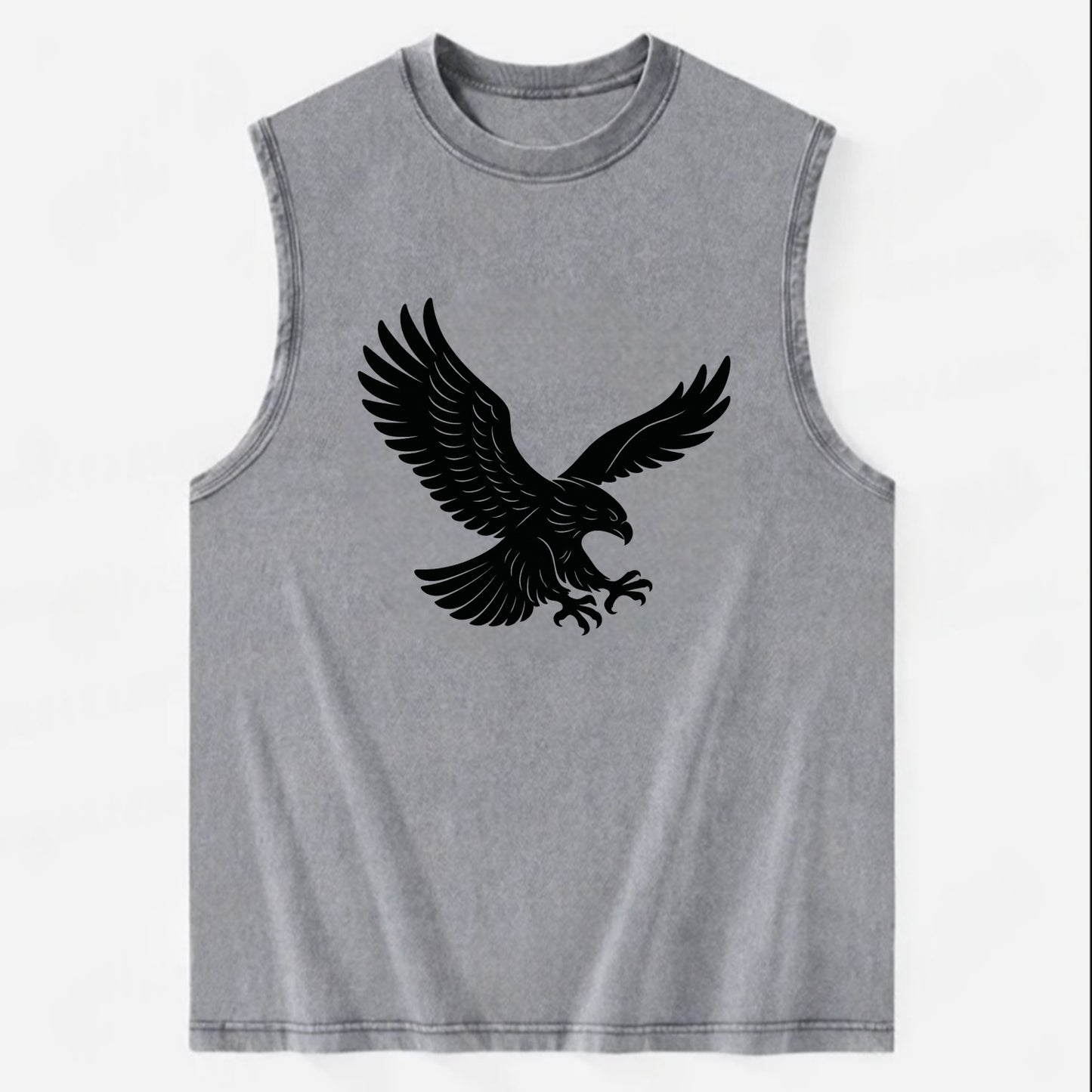 Eagle soaring with wings spread - Vintage Washed Tank - Grey