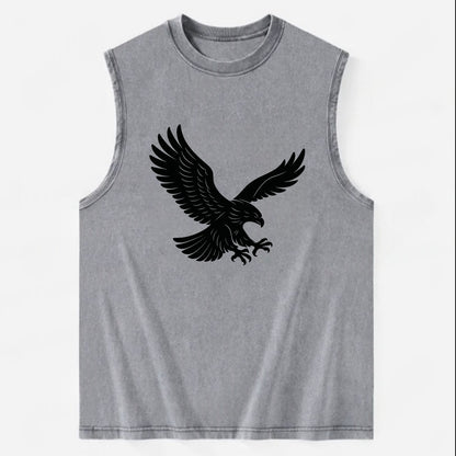 Eagle soaring with wings spread - Vintage Washed Tank - Grey