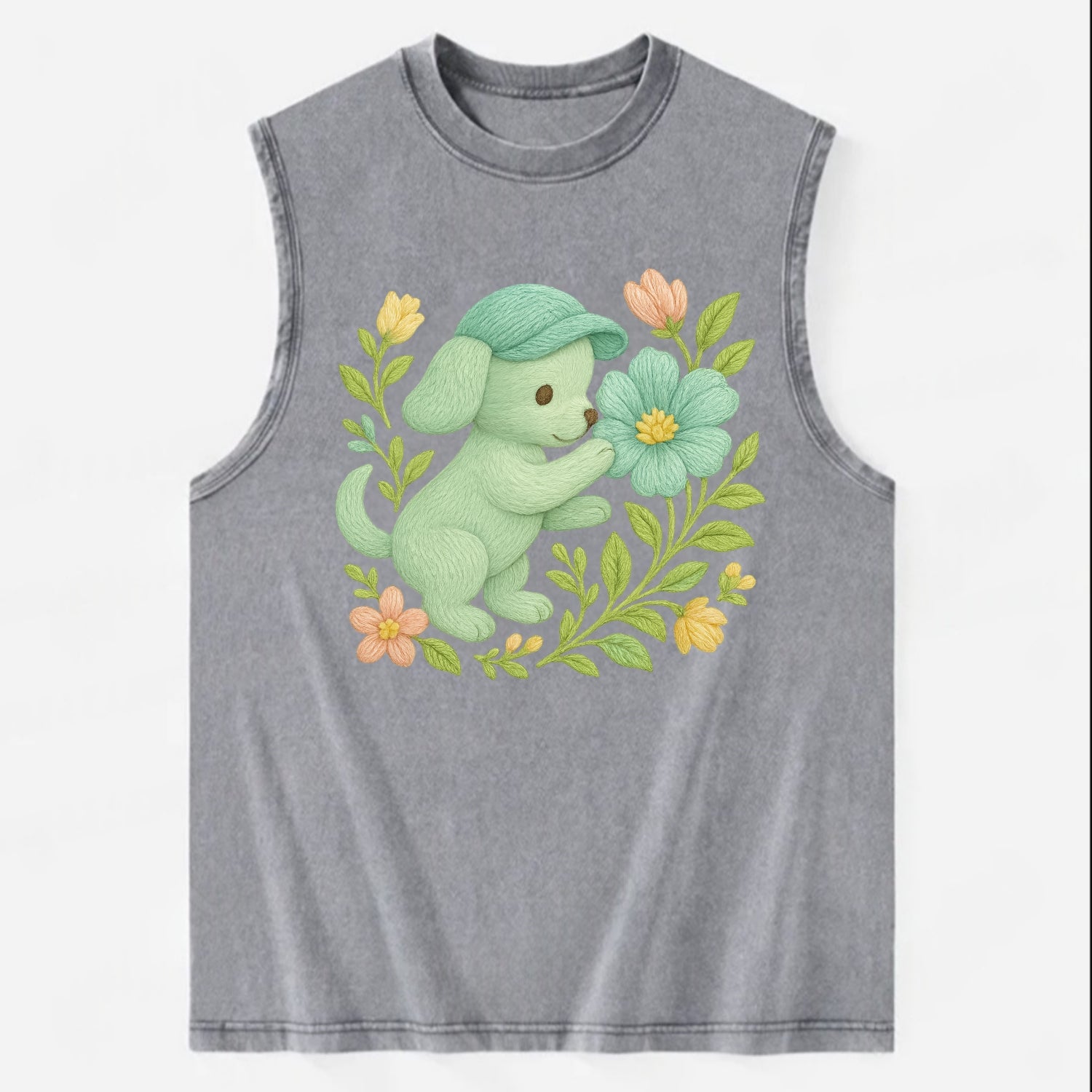 Mint Puppy - Vintage Washed Tank - Grey