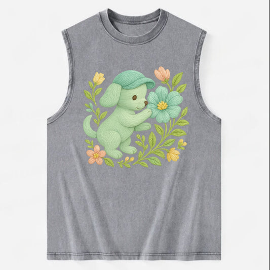 Mint Puppy - Vintage Washed Tank - Grey