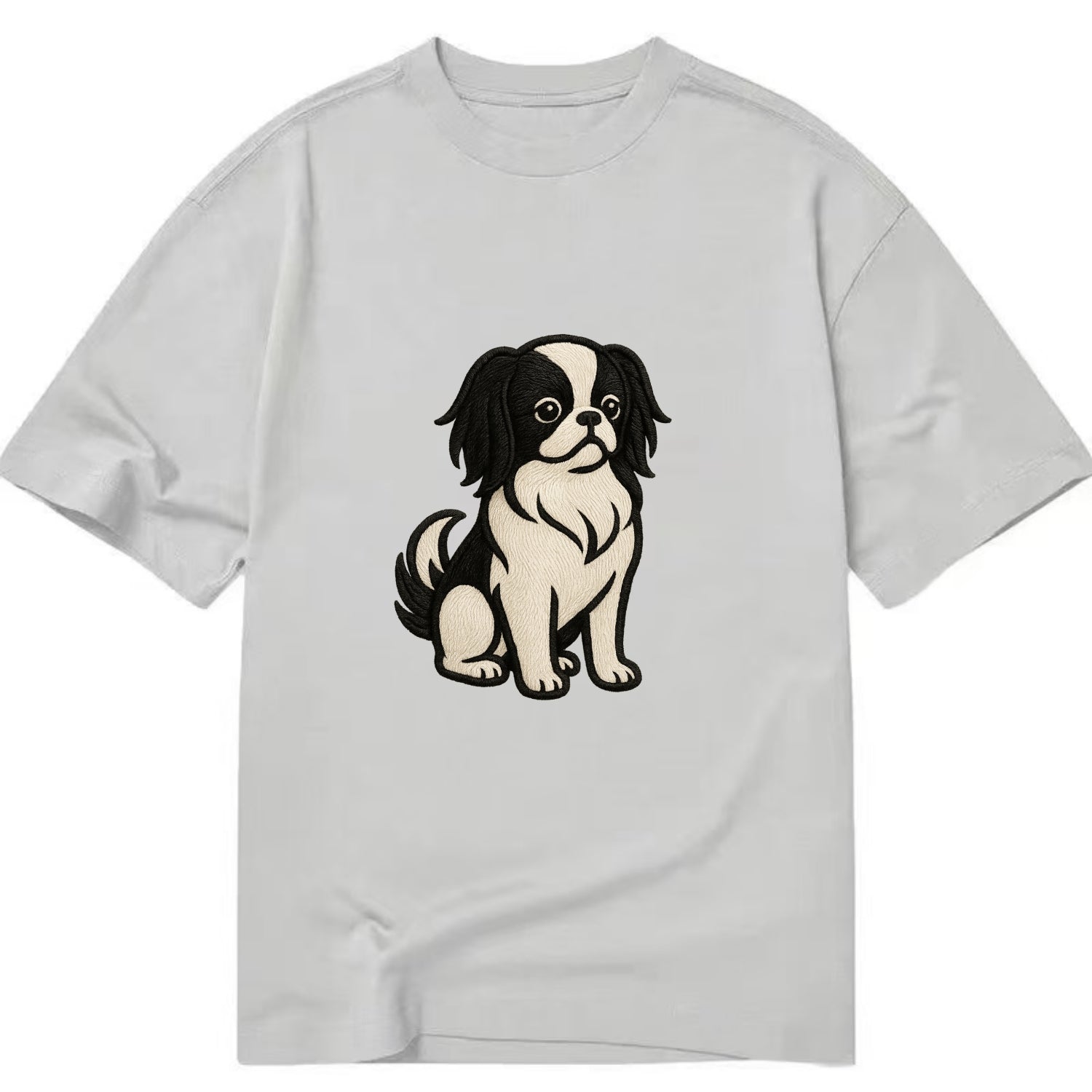 Japanese Chin - Black and white sitting Classic T-shirt - Grey