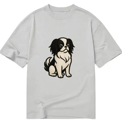 Japanese Chin - Black and white sitting Classic T-shirt - Grey