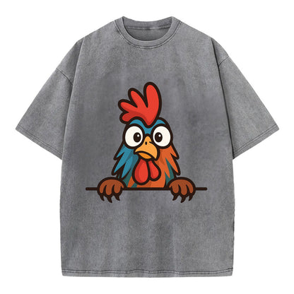 Rooster  - Vintage T-shirt - Grey