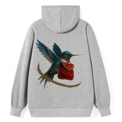 Frostbite Hummingbird Courier  - Classic Pullover Hoodie - Grey