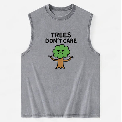 TREES DONT CARE | Indifferent oak shrugging branches - Vintage Washed Tank - Grey